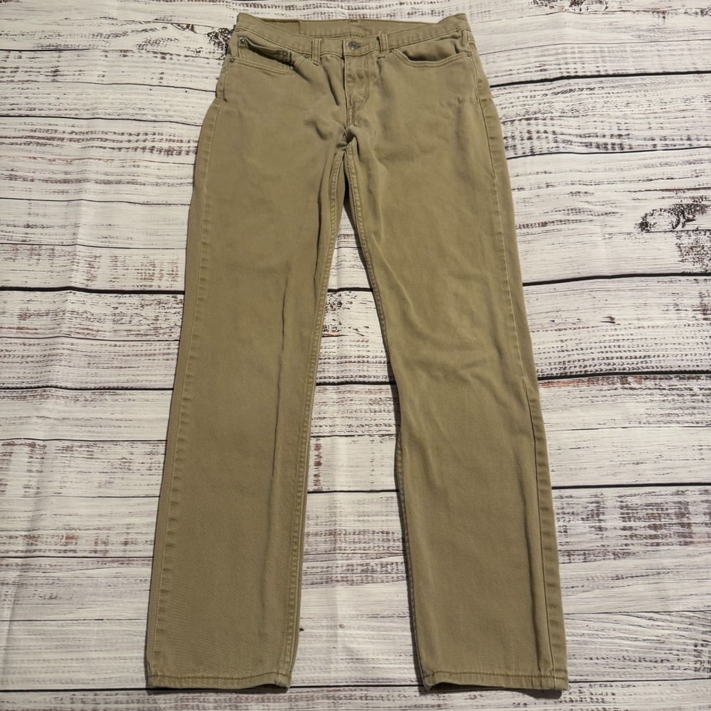 Levi's 511 Khaki Pants Beige Denim Casual Men's Size 32x34